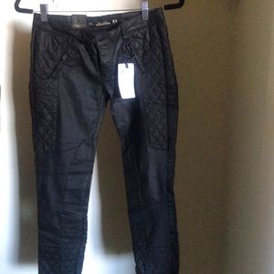 Black Quilted Skinny Jeans